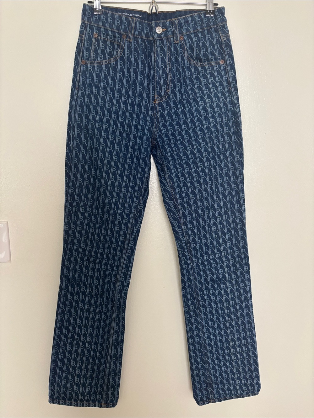 Victoria Beckham Monogram Blue straight leg Jeans